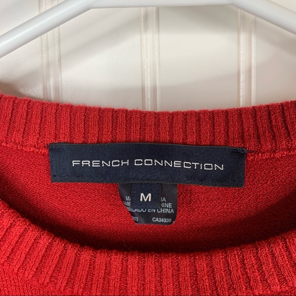 French Connection Bold Red Crew Neck Sweater - Picture 4 of 5